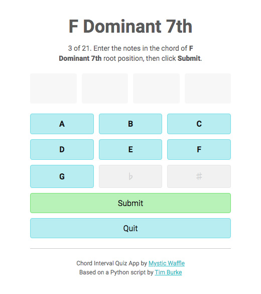 Chord interval quiz question