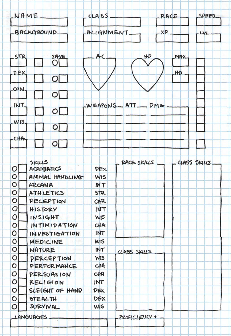 5e Warrior Character Sheet