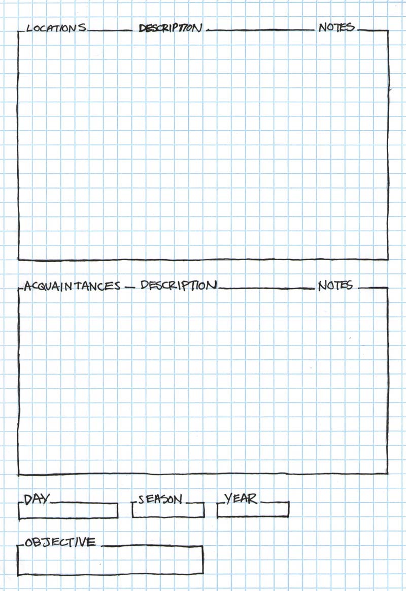 5e Adventure Notes Character Sheet