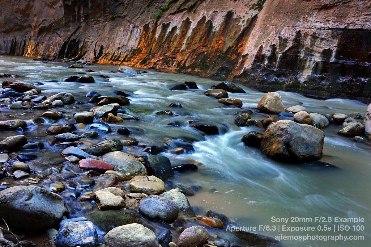 Zion Canyon Flowing Water by AJ Lemos