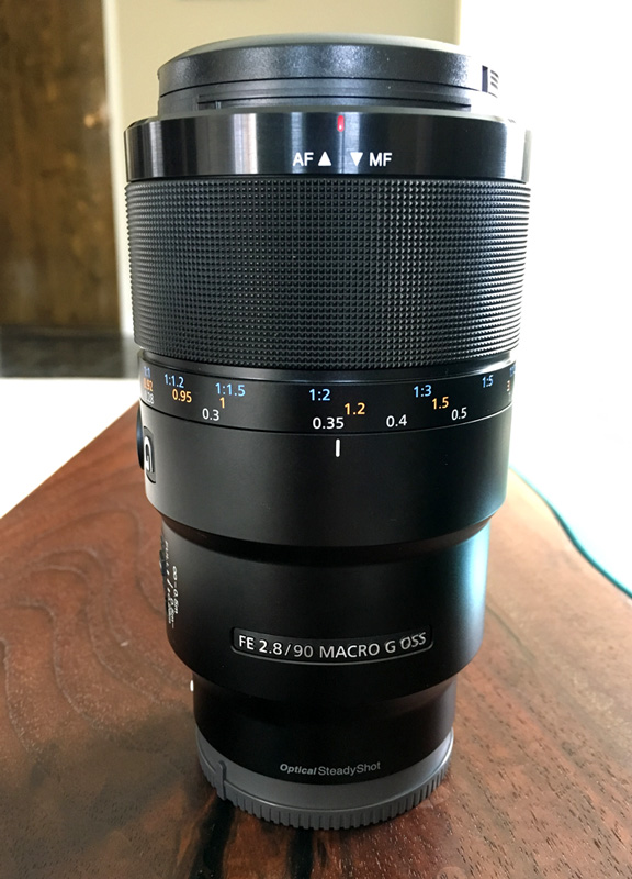 Sony 90mm Macro G OSS Lens Top