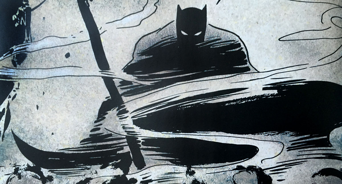 Batman rising from smoke