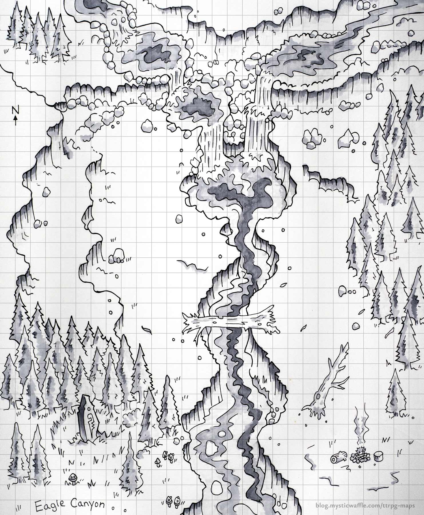 Eagle Canyon Battle Map 28x34 Grid