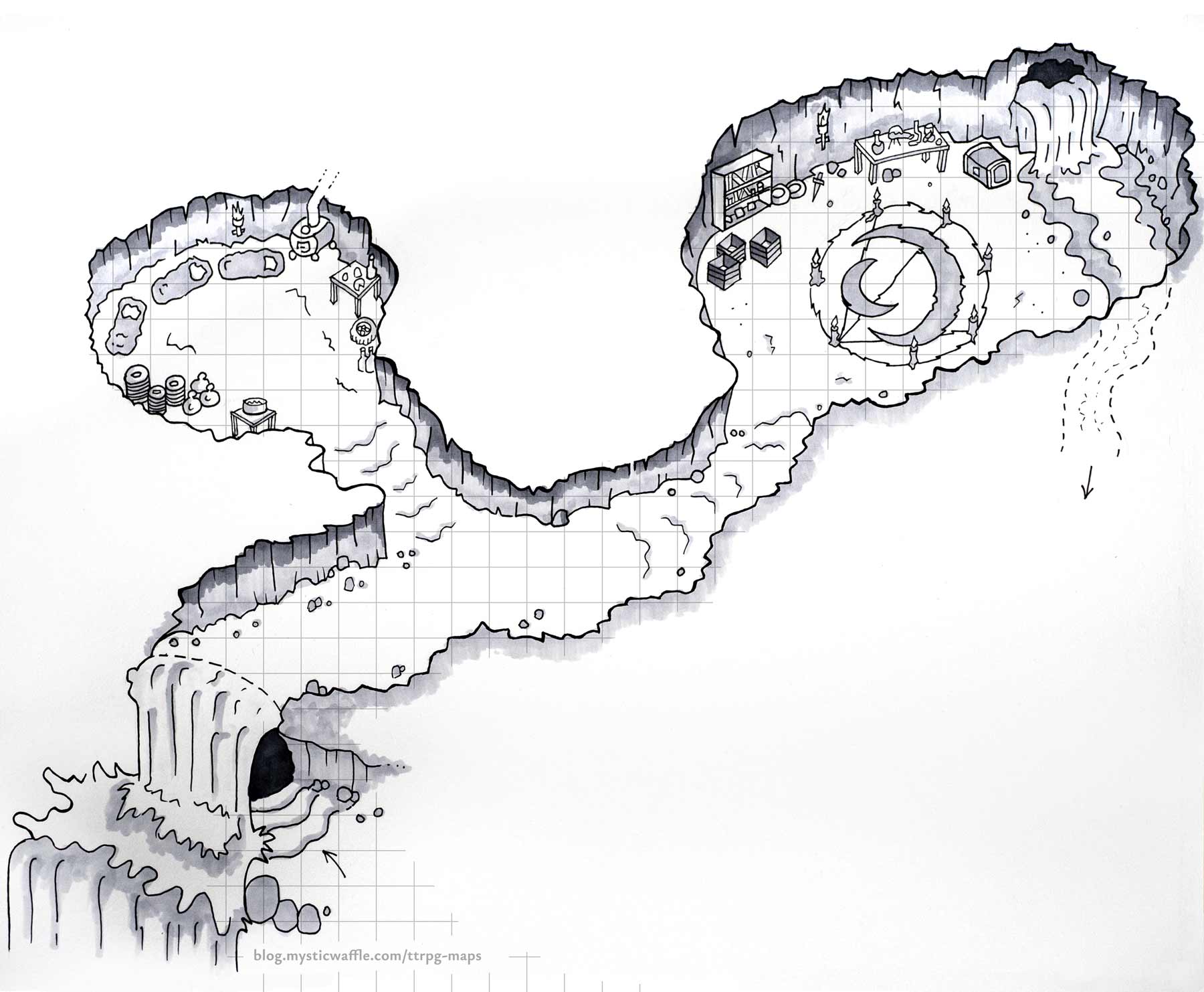 Eagle Canyon Cavern Battle Map 32x28 Grid
