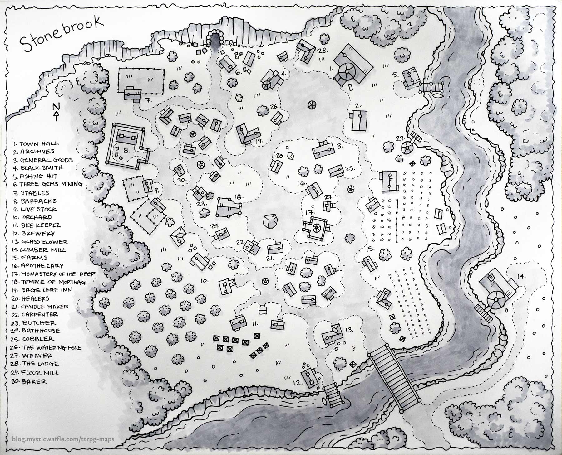 Stonebrook Fantasy Town Map