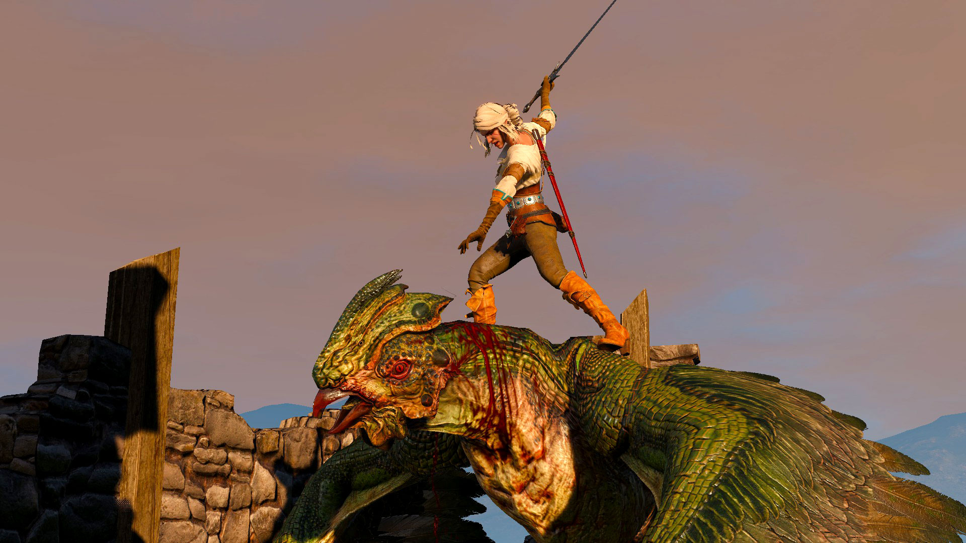 Ciri On Top Of Basilisk